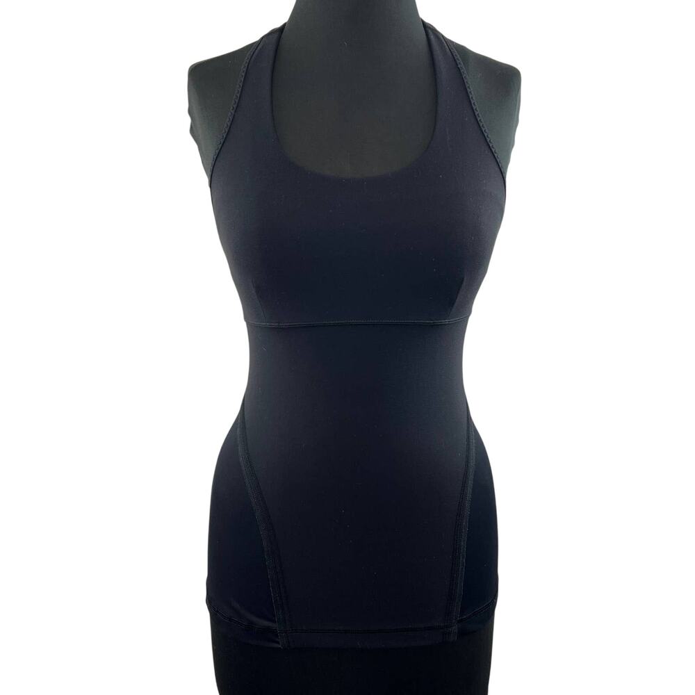 LULULEMON Black Sleeveless Scoop Neck Body Skimming Power Up Tank Top Size 6